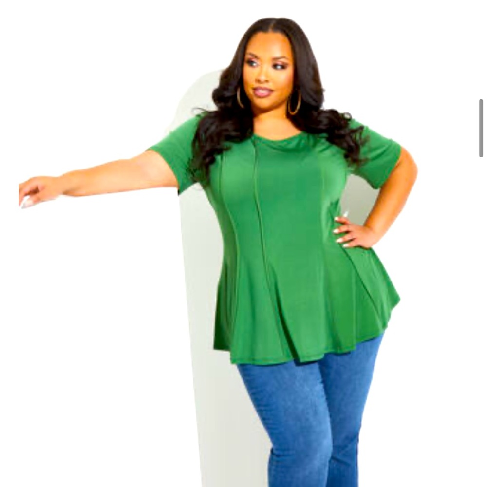 Ashley Stewart Jersey flared tee